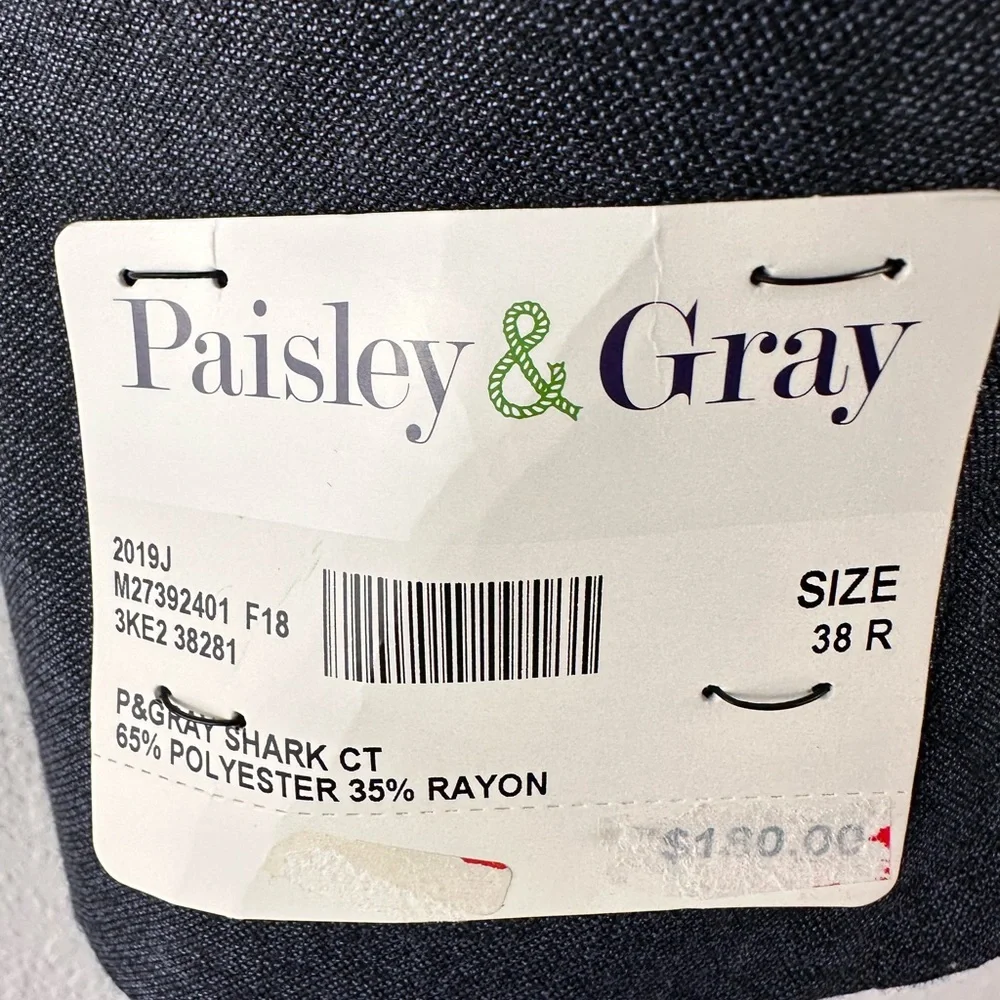 Paisley & Gray Charcoal‎ Shark Jacket Sz 38R